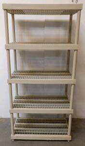 Keter 5-Shelf Heavy Duty Plastic Utility Shelving Unit, 150 lbs per Shelf