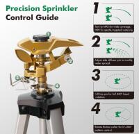 RESTMO O-LS-19 Tripod Impact Sprinkler, 21-48" Height, 85 ft Spray, 360&deg; Adjustable Pattern - 6