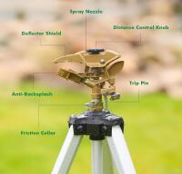 RESTMO O-LS-19 Tripod Impact Sprinkler, 21-48" Height, 85 ft Spray, 360&deg; Adjustable Pattern - 8