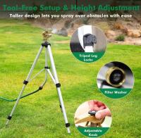 RESTMO O-LS-19 Tripod Impact Sprinkler, 21-48" Height, 85 ft Spray, 360&deg; Adjustable Pattern - 9