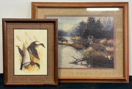 Framed Wildlife Art Prints: Charles E. Murphy Mallard Ducks & Julie Crocker Whitetail Deer