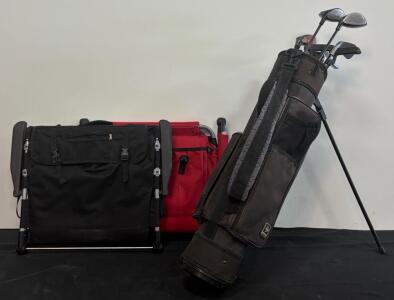 7-Piece Golf Club Set with Stand Bag, 2 Reclining Stadium Seats with Armrests and Storage