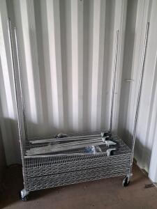 Chrome-Plated 7-Shelf Wire Shelving Unit with Casters, 48" x 18" x 72" (connex 1)