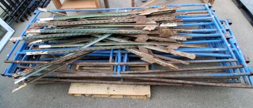 Steel T-Posts (40 ct) & Portable Metal Stacking Racks (9 ct), 6 ft Posts, 8x4x3 ft Racks, Heavy Duty