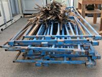 Steel T-Posts (40 ct) & Portable Metal Stacking Racks (9 ct), 6 ft Posts, 8x4x3 ft Racks, Heavy Duty - 3