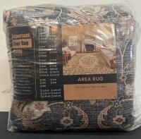 Traditional Floral Area Rug & White Mushroom Table Lamp, Modern Design - 2