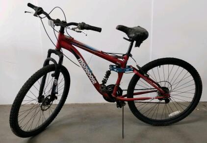 Mongoose XR-75 Full Suspension Mountain Bike, 26" Wheels, 21-Speed, Aluminum Frame, Red