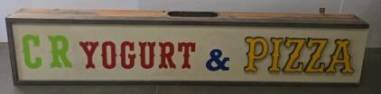 CR Yogurt & Pizza Illuminated Lightbox Sign &ndash;GE Fluorescent, Steel Frame