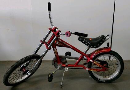 Schwinn Sting-Ray Chopper Bicycle, Red Flames, 20"/16" Wheels, Ape Hangers, Banana Seat
