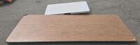 Used Folding Table Tops &ndash; White Plastic & Wood Grain Laminate, Rectangular, 6 ft (Conex 2)