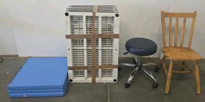 BalanceFrom Folding Mat, Wood Chair, Rolling Stool, 3 Air Purifiers, Mixed Lot