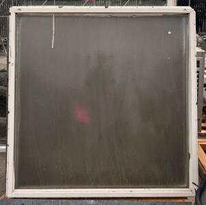 Fixed Privacy Frosted Glass Window Sash, Vinyl Frame, 48"x48" White, Double Pane, Serial 15781