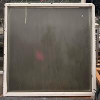 Fixed Privacy Frosted Glass Window Sash, Vinyl Frame, 48"x48" White, Double Pane, Serial 15781