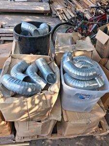 6" Galvanized Steel 90&deg; Duct Elbows, 26-Gauge, Multiple Available, whole pallet, inspect in person