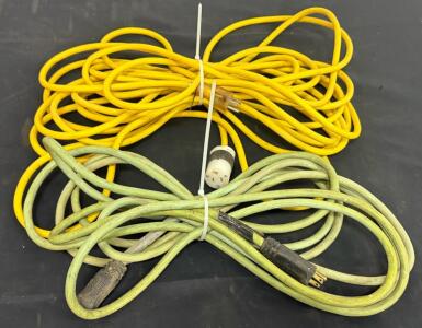 Yellow Heavy-Duty Extension Cord NEMA Locking Plug & Fugrade Extension Cord Set