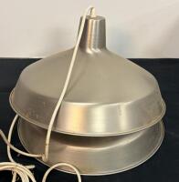 5 Lights &mdash; 4 Ceiling Hanging Lights & 1 Portfolio Lighting 1-Light Wall Lantern, Rust Finish, 15-3/4" W x 13-1/4" H x 19-3/4" Ext - 2