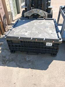 Collapsible Heavy-Duty Plastic Pallet Box with Lid and Foam Insert, 48" x 40" x 28"