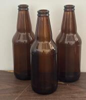 Amber 12oz Long-Neck Beer Bottles, Glass, Standard Pry-Off, Clean, No Closures - 3