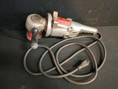 Dayton 2Z543 9" Production Sander, 2.0 HP, 5000 RPM, 115-125V, 12.0 Amps, powered on.