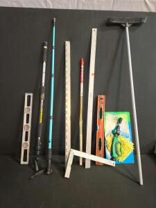 Bonaire Water Blaster, Gentek & Pittsburgh Levels, Lincoln Brazing Rods, Ready To Wash Kit Lot, levels, framing square
