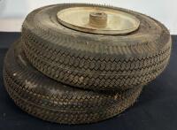 Assorted Tractor Engine Fans, Scotts Spreader, 10" Wheels, Brass Knock-Offs, Irrigation Lot - 3