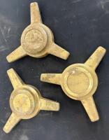 Assorted Tractor Engine Fans, Scotts Spreader, 10" Wheels, Brass Knock-Offs, Irrigation Lot - 6