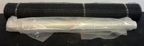 Bird-X Standard Bird Net 100&rsquo; x 4&rsquo; Black Polyethylene Netting + Poly-Cover Clear Plastic Film Roll