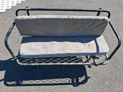 Yutrax Rear ATV/UTV Jump Seat Bench, Fold-Down, Steel Frame, Gray, Fits Most Racks, 2-Person