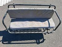 Yutrax Rear ATV/UTV Jump Seat Bench, Fold-Down, Steel Frame, Gray, Fits Most Racks, 2-Person