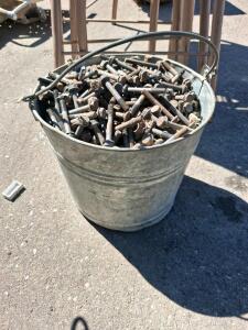 Bulk 1/2"-13 x 3" Steel Hex Bolts, Approx. 30 lbs, in 2-Gallon Metal Bucket