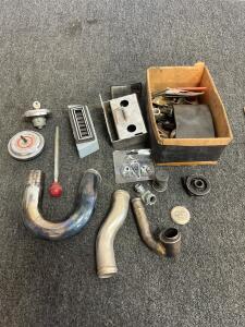 Assorted Vintage Automobile Hardware Lot &ndash; Pipes, Vents, Heater Caps, Fasteners, 1950s&ndash;1970s