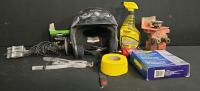 Cyber XS Open-Face Helmet, XM Radio Antenna, FibaTape, Slime Tube, Prestone, Tool Lot