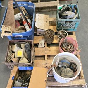 Mixed Lot Hand Tools, 4 Ton Jack, Vintage Hardware, Fasteners, and Parts &ndash; Pallet Assortment