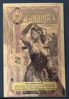 (4) Idaho 25 Goldbacks 2026 - 24k Gold Aurum Note, Lady Justice Design, Serial C734450636 + (2) Gold Notes - 4