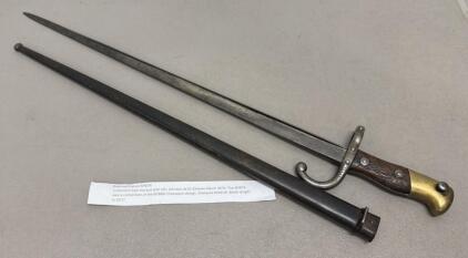 French M1874 Gras Bayonet, St-&Eacute;tienne 1879, 20.5" Blade, Matching Steel Scabbard, Serial #46836