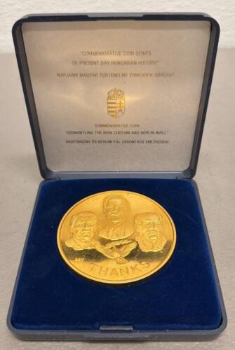 Hungarian Iron Curtain & Berlin Wall Commemorative Coin Series Medal 70mm, Presentation Case