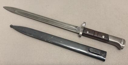 Czechoslovak VZ24 Bayonet with Scabbard, 11.75" Blade, WWII Era