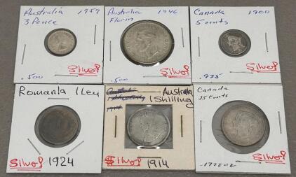 World Silver Coin Collection: Australia, Canada, Romania (19th&ndash;20th Century)