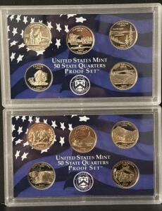 2005 & 2006 U.S. Mint 50 State Quarters Proof Sets, Original Packaging & COAs