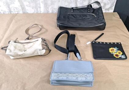 (1) Vera Wang Hand Bag, (1) Coach Hand Bag, WhiteHouse Black Market Hand Bag & (1) Shoulder Bag