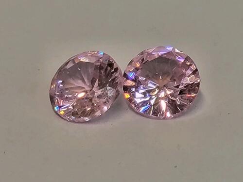 1.50ct Natural Pair of Pink Sapphire Round Cut Faceted Gemstones