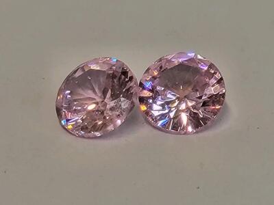 1.50ct Natural Pair of Pink Sapphire Round Cut Faceted Gemstones