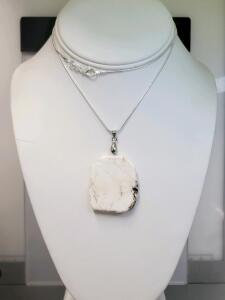 86.95ct White Buffalo Turquoise 24" Necklace