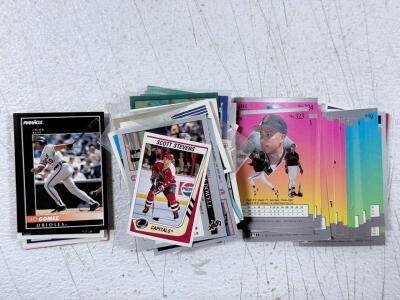 Early 90s Mixed Lot, Pinnacle, Fleer, Topps, Leaf Baseball and Hockey Cards MLB/NHL 25+