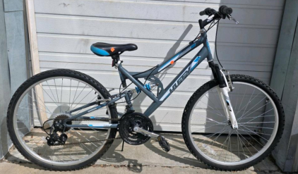 Huffy Rock Creek 26" Mountain Bike, Steel Frame, 18 Speed, Full Suspension, Shimano, Grey