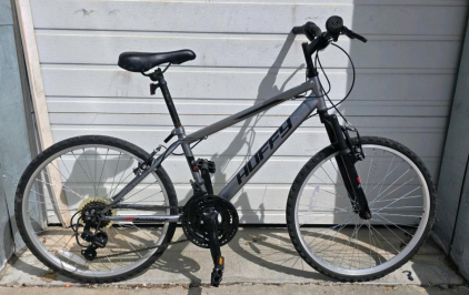 Huffy Trailrunner 26" Mountain Bike, Gray, Front Suspension, 18-Speed, V-Brakes