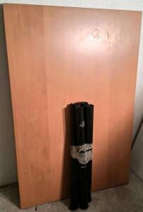 Light Wood Office Desk, 47.5"x31.5"x29", Laminate Top, Black Metal Legs, Disassembles for Easy Move