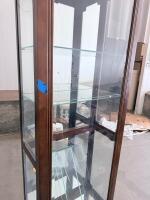 Glass Display Curio Cabinet with Wood Frame, 76" H x 44" W x 18" D, Dark Brown Finish - 3