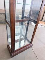 Glass Display Curio Cabinet with Wood Frame, 76" H x 44" W x 18" D, Dark Brown Finish - 4