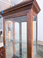 Glass Display Curio Cabinet with Wood Frame, 76" H x 44" W x 18" D, Dark Brown Finish - 5